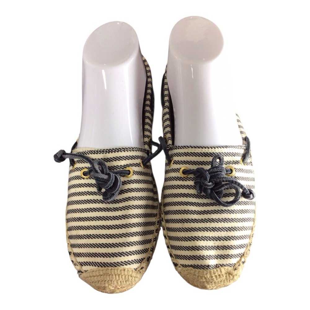 Sperry Black and White Striped Flats size 8.5